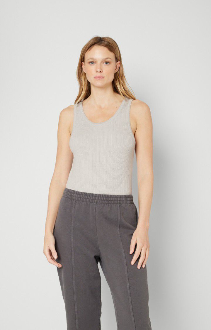 american vintage Debardeur femme Grimwood - SOURIS Sans manches Gris - E22