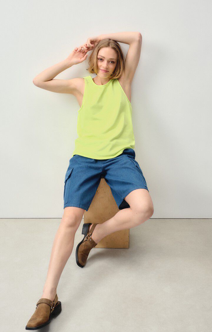 American Vintage Débardeur Femme Hapylife - JAUNE FLUO 0 Sans Manches Jaune - E24