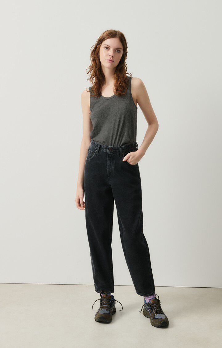 American Vintage Débardeur Femme Jacksonville - ANTHRACITE CHINE 0 Sans Manches Gris - E25