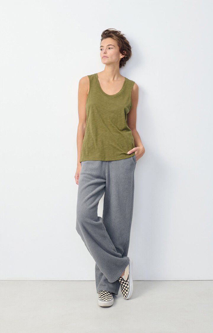 American Vintage Débardeur Femme Jacksonville - BUISSON VINTAGE 0 Sans Manches Vert - E25