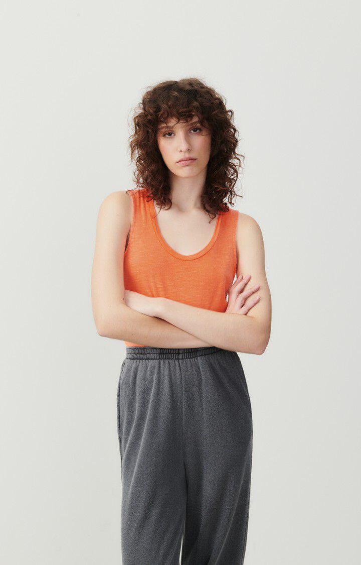 american vintage Débardeur femme Jacksonville - FEU FLUO 0 Sans manches Orange - E24