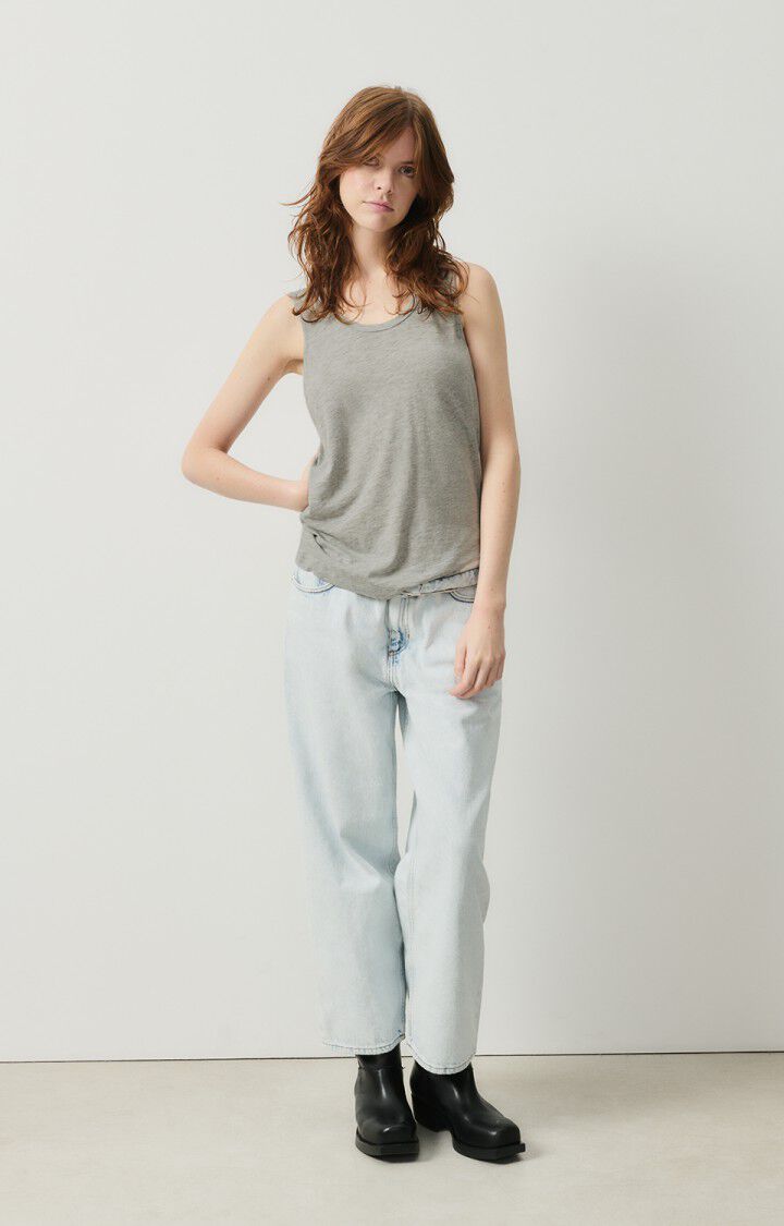 American Vintage Débardeur Femme Jacksonville - GRIS CHINE 0 Sans Manches Gris - E25