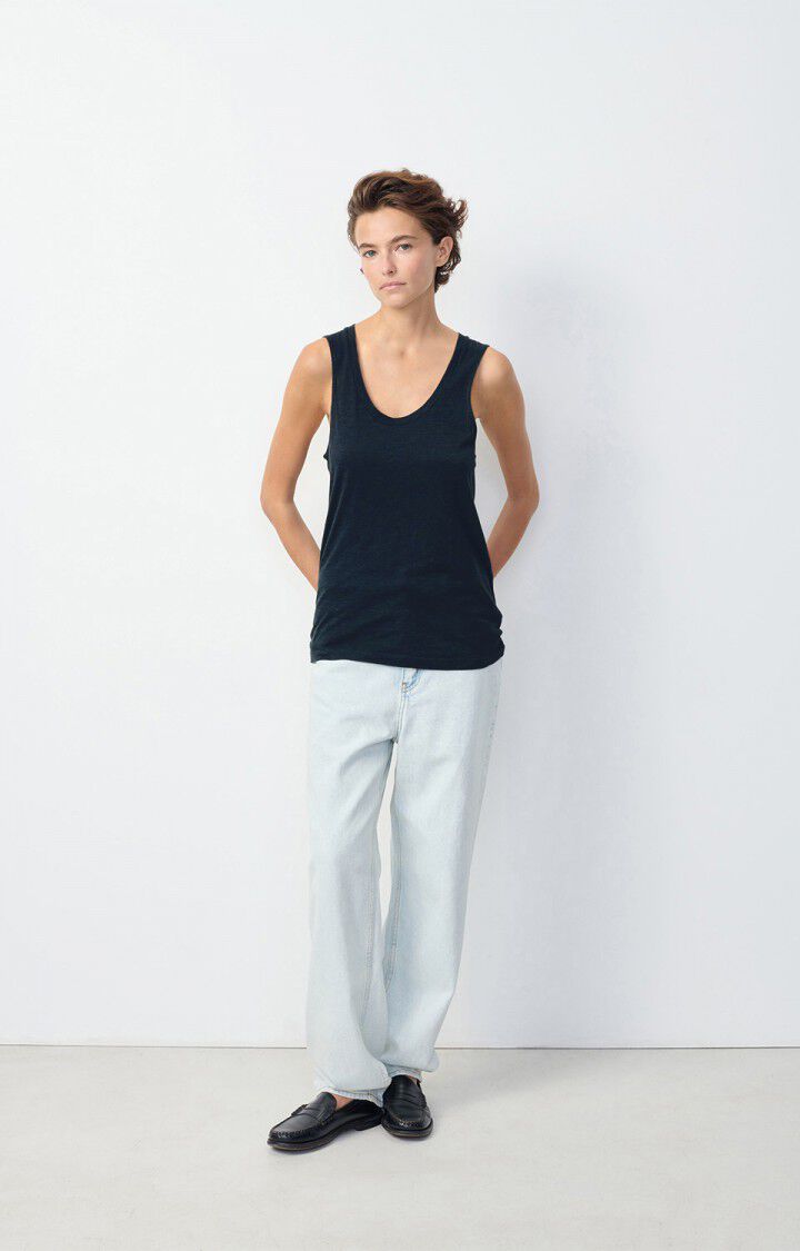 American Vintage Débardeur Femme Jacksonville - NAVY 0 Sans Manches Bleu - E25