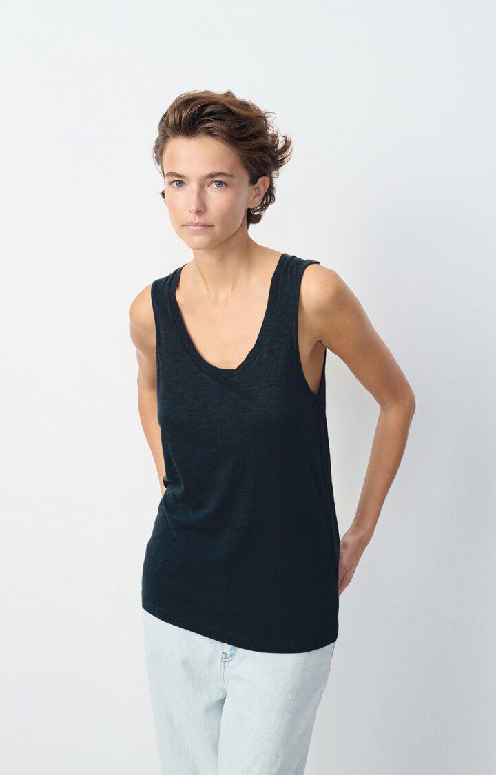 american vintage Débardeur femme Jacksonville - NAVY 0 Sans manches Bleu - E25