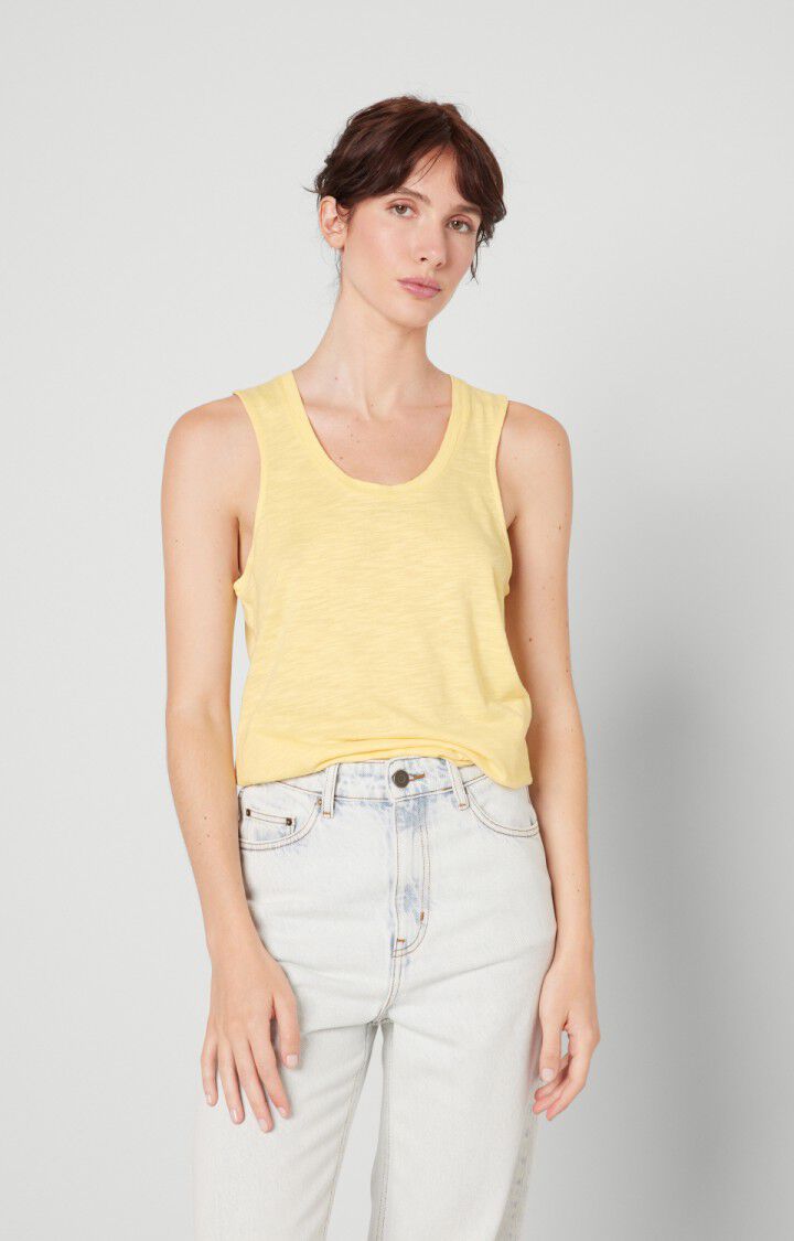 american vintage Debardeur femme Jacksonville - PAILLE VINTAGE Sans manches Jaune - H22