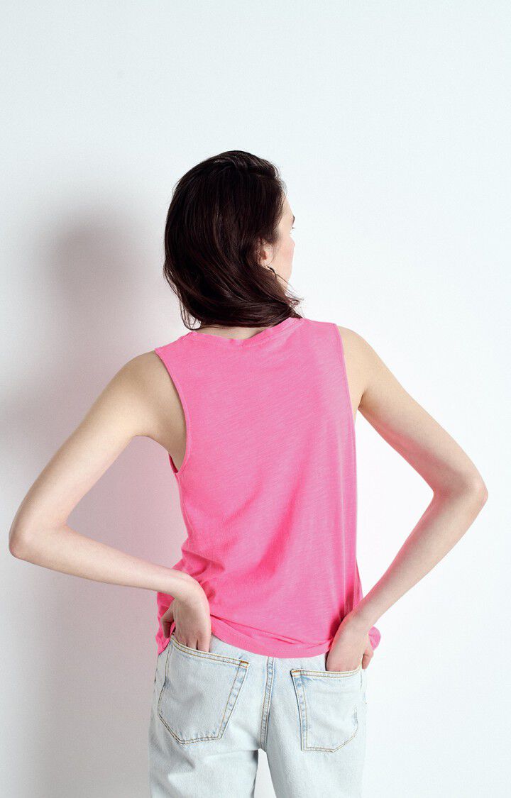 American Vintage Débardeur Femme Jacksonville - ROSE FLUO 0 Sans Manches Rose - E25
