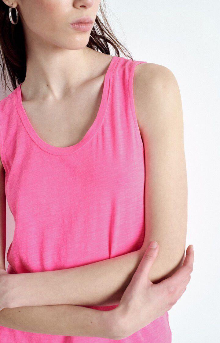 American Vintage Débardeur Femme Jacksonville - ROSE FLUO 0 Sans Manches Rose - E25
