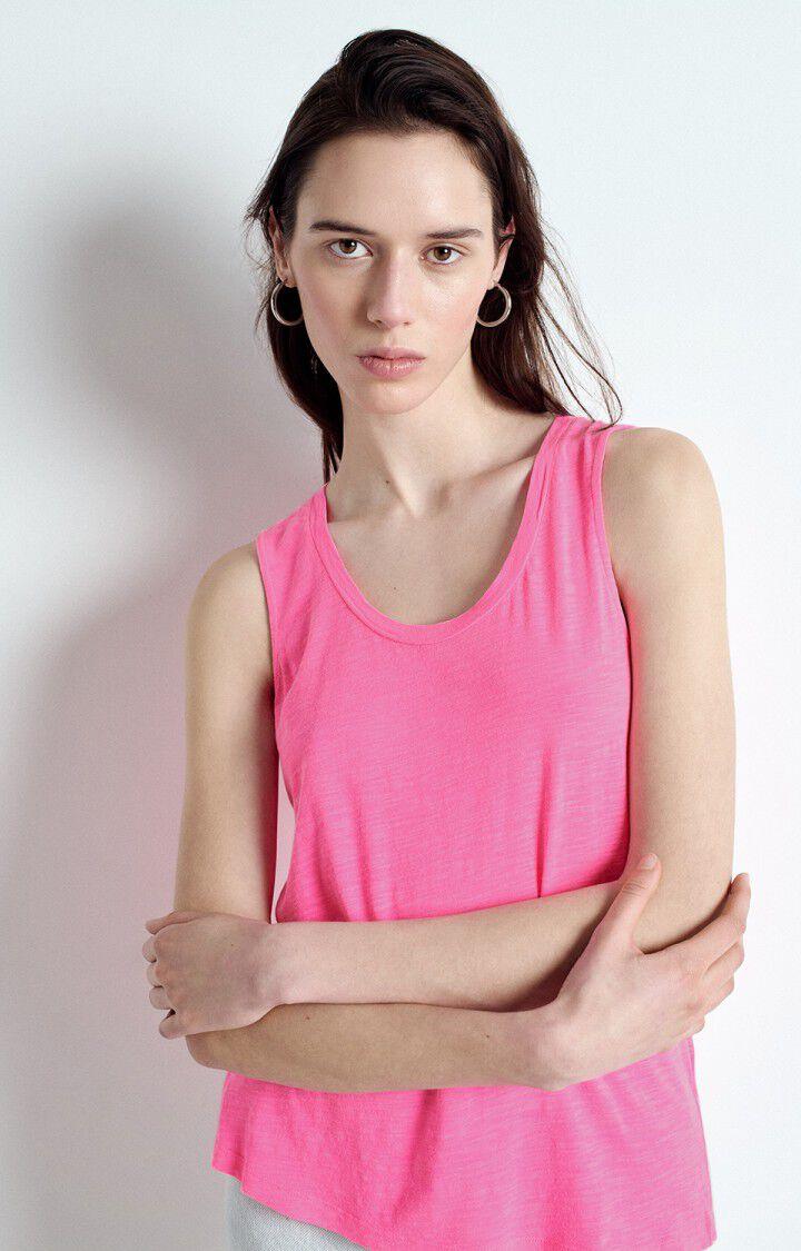american vintage Débardeur femme Jacksonville - ROSE FLUO 0 Sans manches Rose - E25
