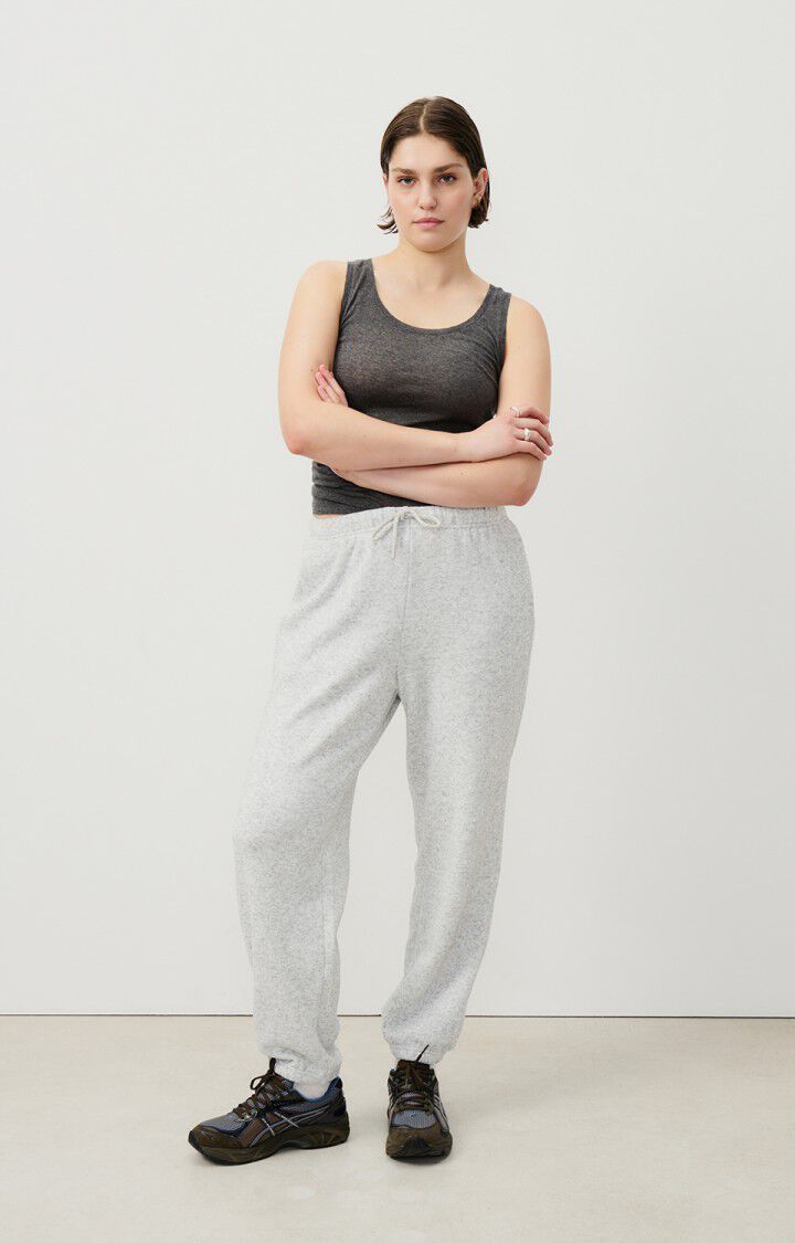 American Vintage Débardeur Femme Massachusetts - ANTHRACITE CHINE 0 Sans Manches Gris - E25