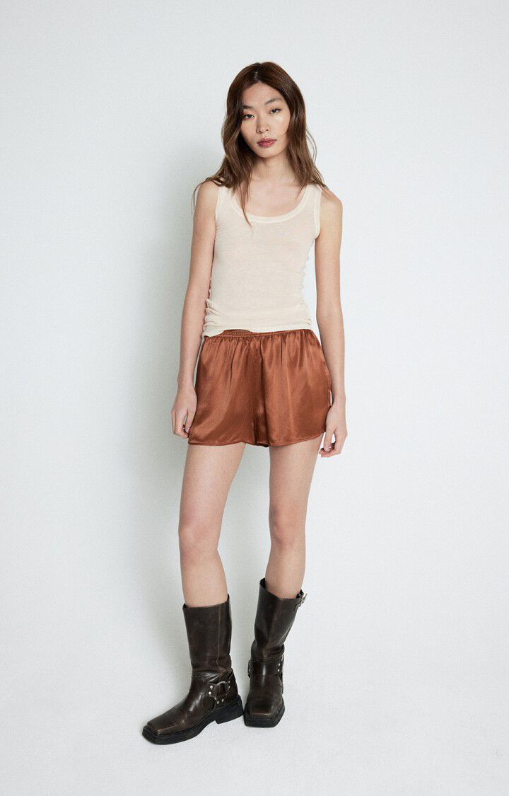 American Vintage Débardeur Femme Massachusetts - BISCUIT VINTAGE 0 Sans Manches Beige - E25