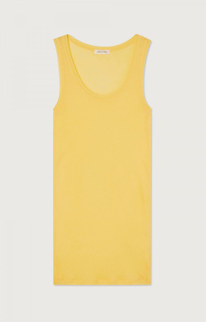 american vintage Débardeur femme Massachusetts - BRIOCHE VINTAGE Sans manches Jaune - E23B