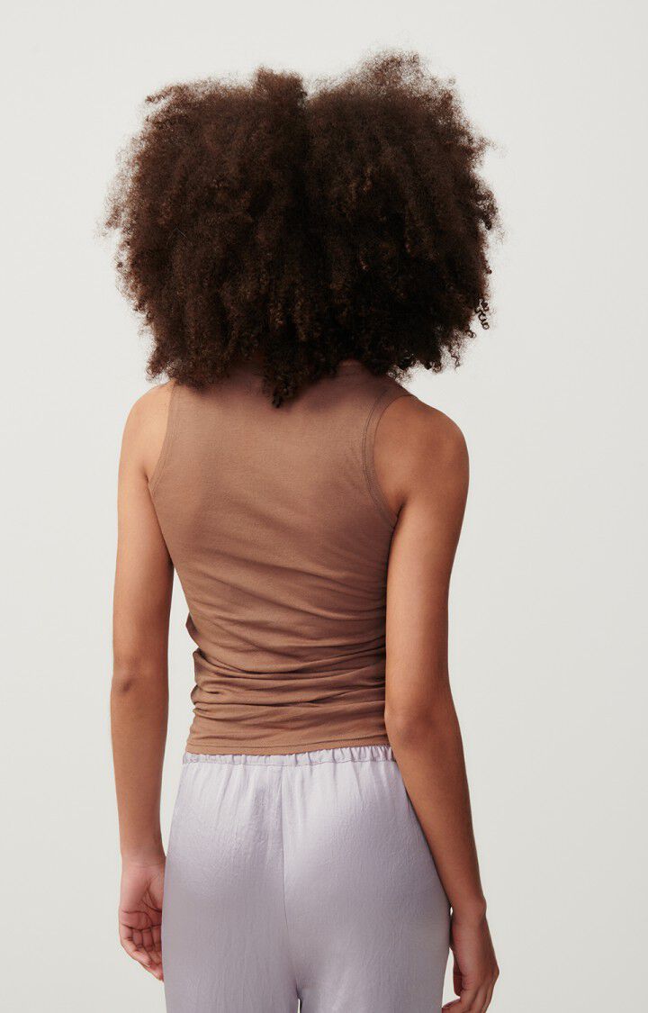 American Vintage Débardeur Femme Massachusetts - CACAO VINTAGE 0 Sans Manches Marron - H23