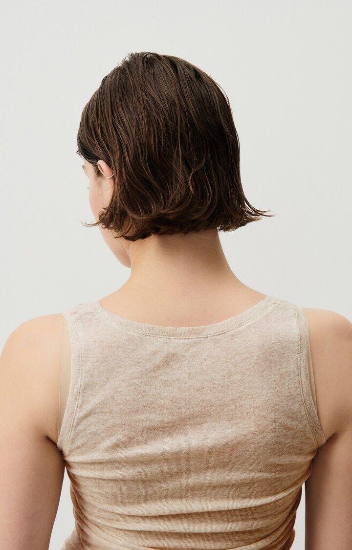 American Vintage Débardeur Femme Massachusetts - CREME CHINE 0 Sans Manches Beige - E25