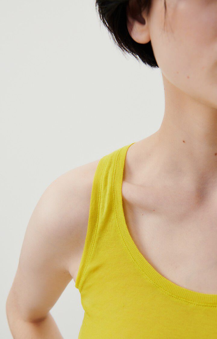 American Vintage Débardeur Femme Massachusetts - ETOILE VINTAGE 0 Sans Manches Jaune - E24