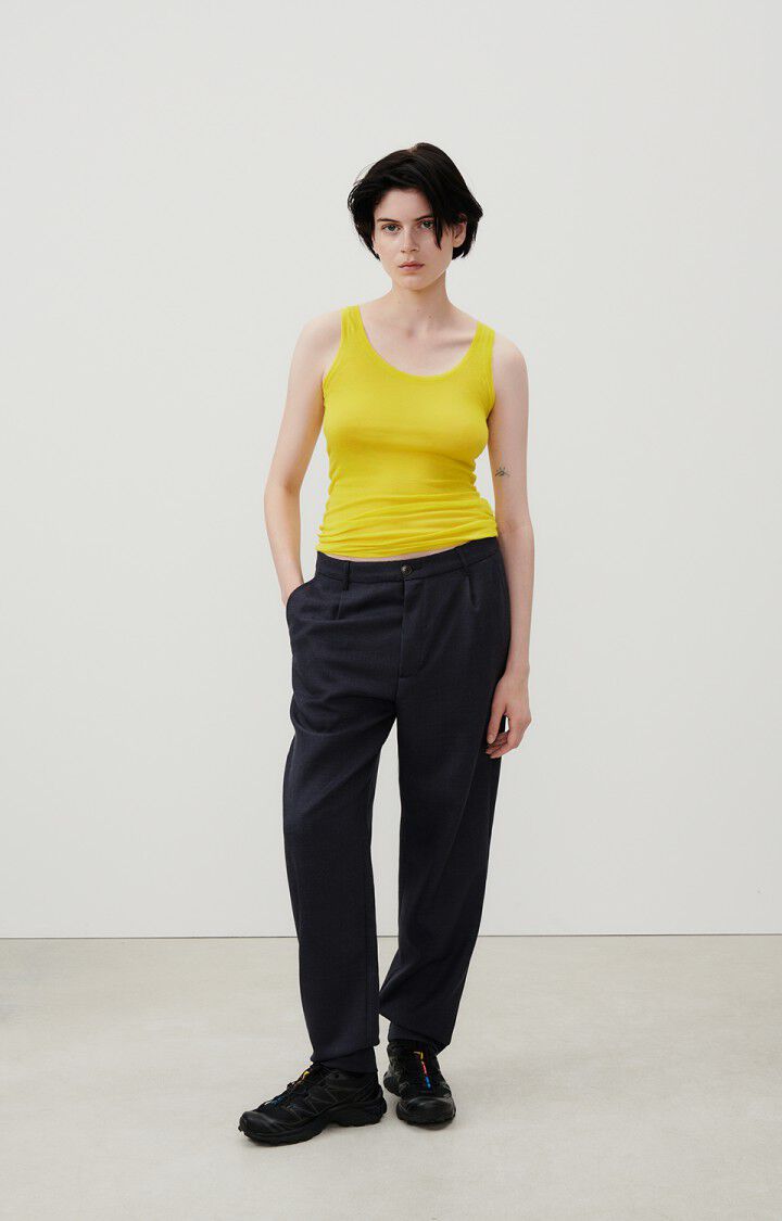 American Vintage Débardeur Femme Massachusetts - ETOILE VINTAGE 0 Sans Manches Jaune - E24