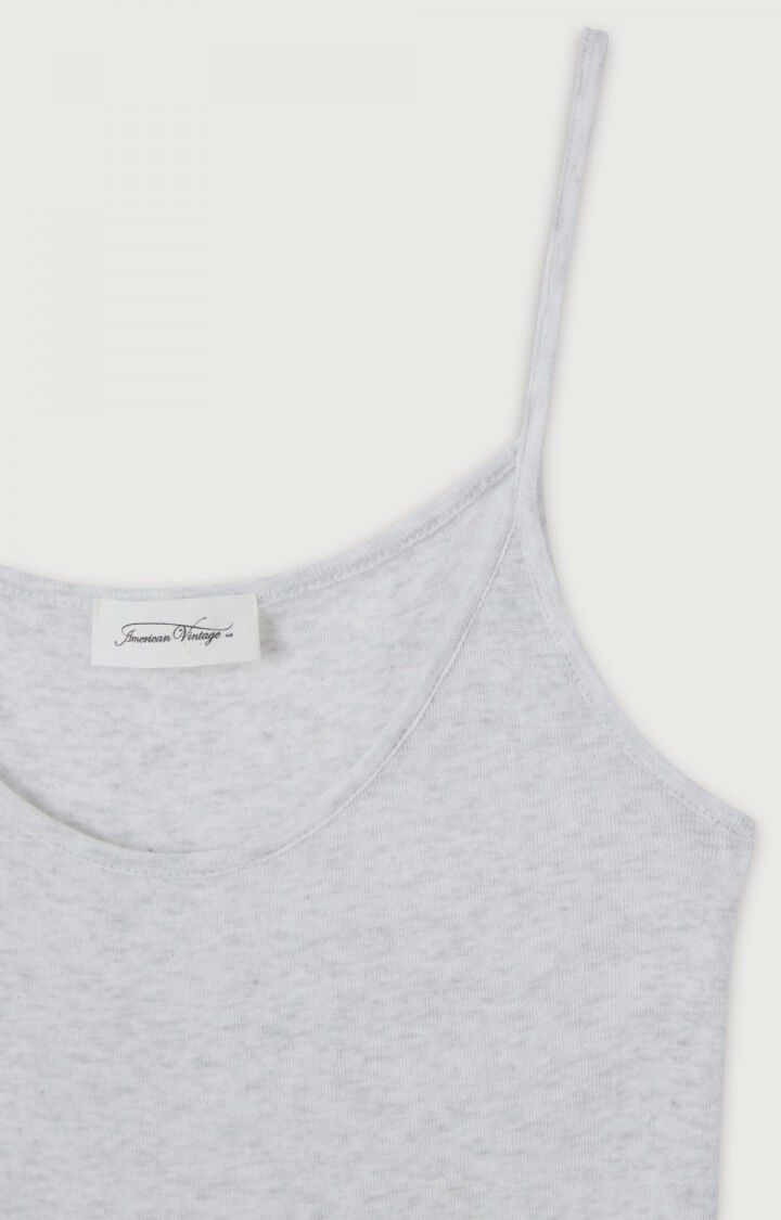 American Vintage Débardeur Femme Massachusetts - GRIS CHINE 0 Fines Bretelles Gris - E24