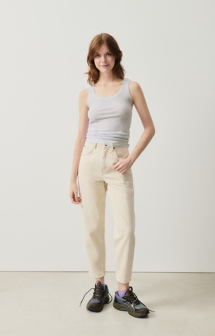 American Vintage Débardeur Femme Massachusetts - GRIS CHINE 0 Sans Manches Gris - E25