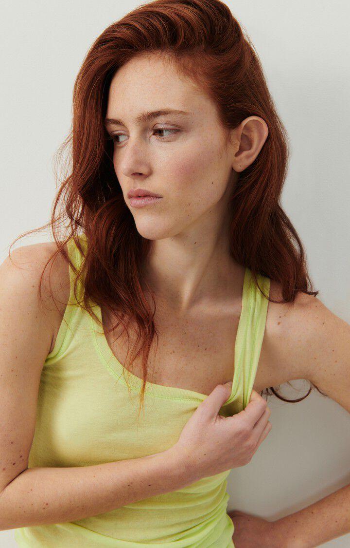 American Vintage Débardeur Femme Massachusetts - LIME VINTAGE 0 Sans Manches Jaune - E24