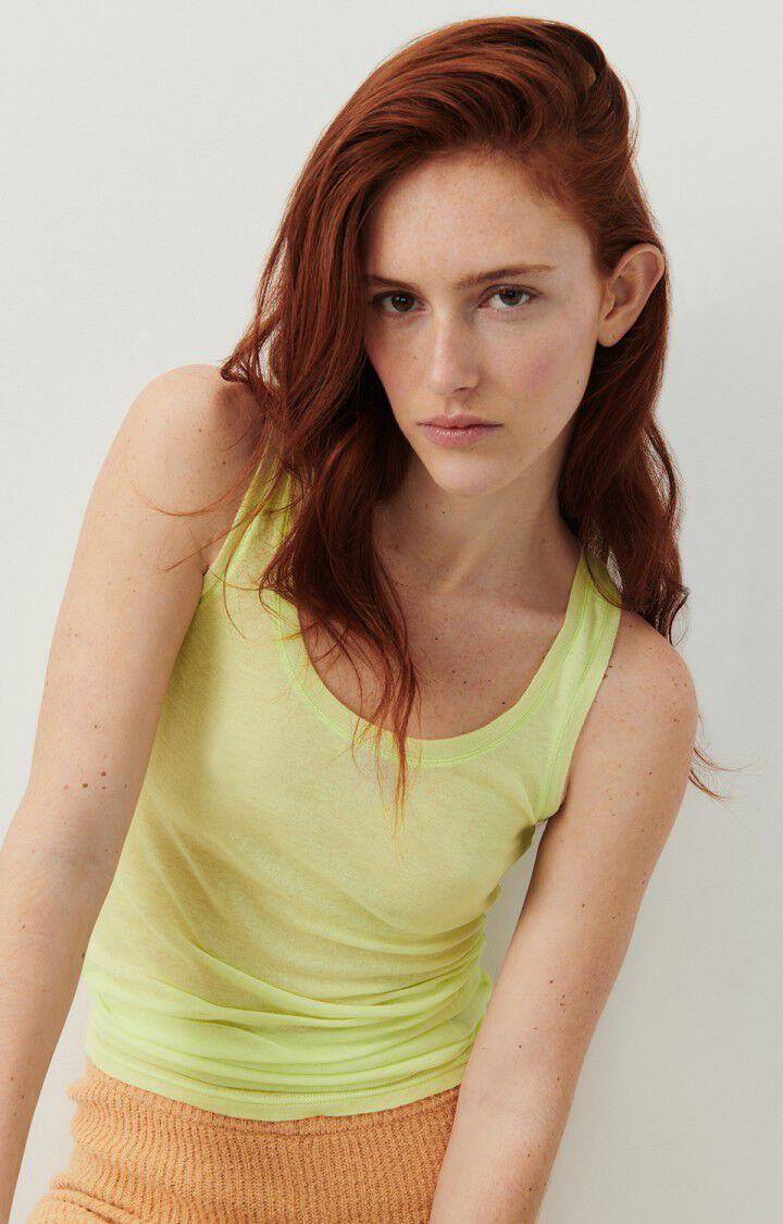 american vintage Débardeur femme Massachusetts - LIME VINTAGE 0 Sans manches Jaune - E24