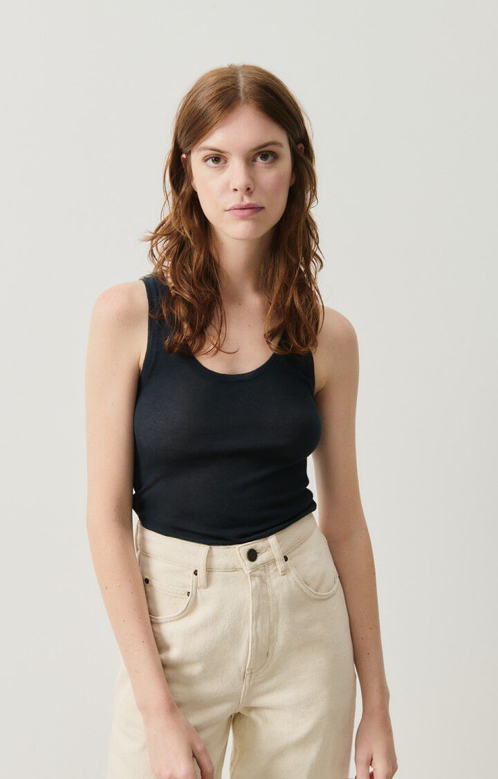 american vintage Débardeur femme Massachusetts - NAVY 0 Sans manches Bleu - E25