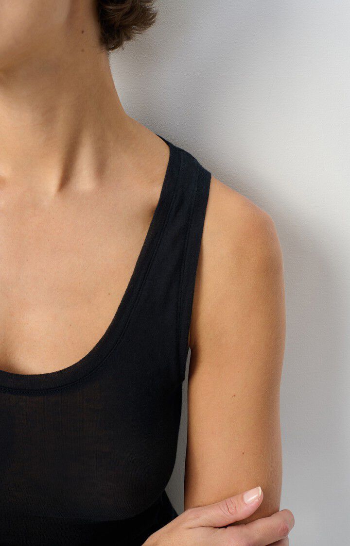 American Vintage Débardeur Femme Massachusetts - NOIR 0 Sans Manches Noir - E25