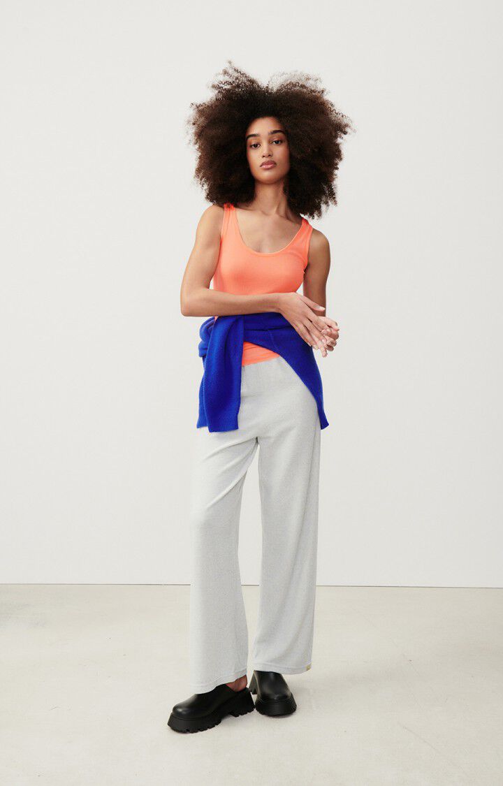 American Vintage Débardeur Femme Massachusetts - ORANGE FLUO 0 Sans Manches Orange - E24