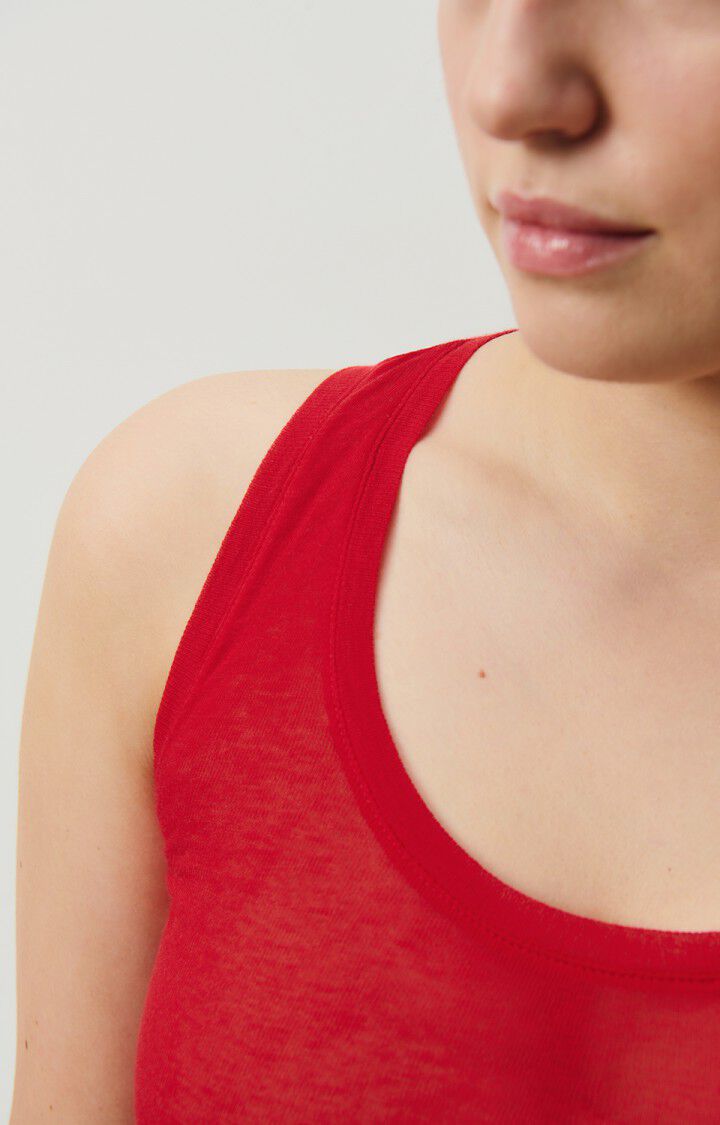 American Vintage Débardeur Femme Massachusetts - PIMENT VINTAGE 0 Sans Manches Rouge - E25