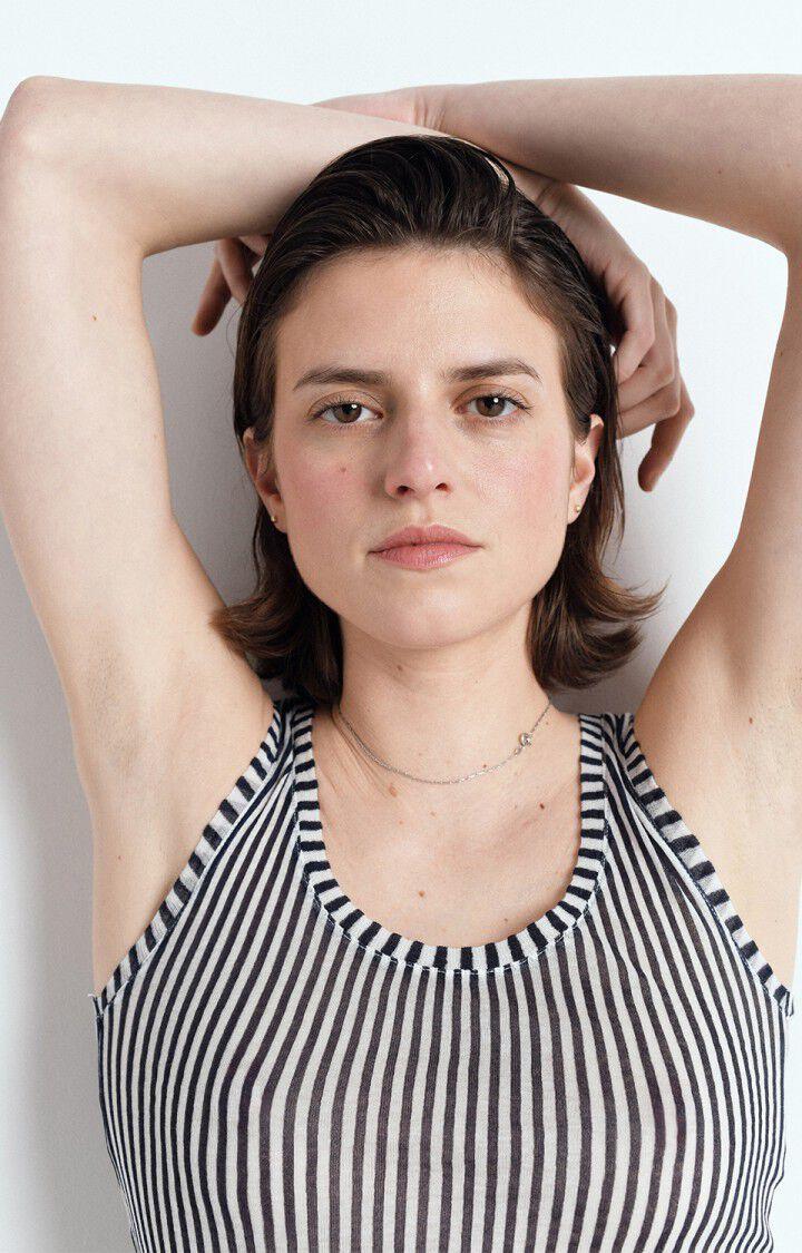 American Vintage Débardeur Femme Massachusetts - RAYURES NAVY Sans Manches Bleu - E25