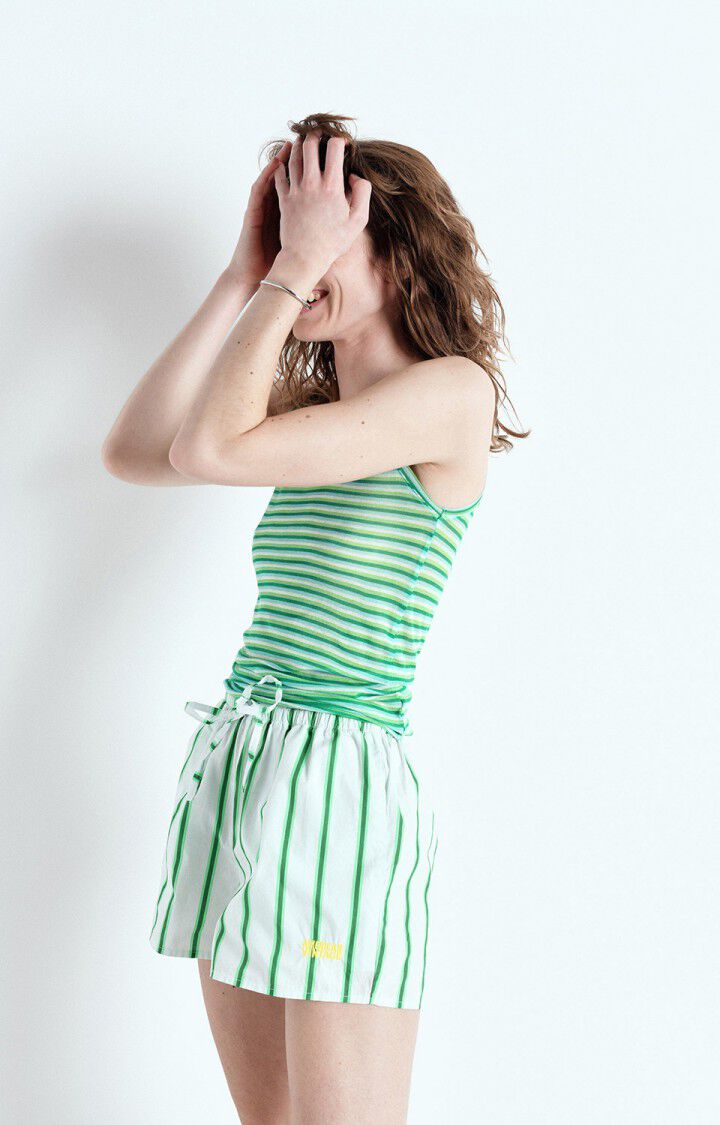 American Vintage Débardeur Femme Massachusetts - RAYURES VERTES Sans Manches Vert - E25