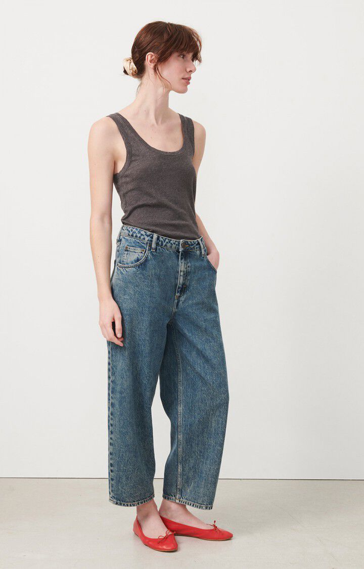 American Vintage Débardeur Femme Nouveau Mexique - ANTHRACITE CHINE Sans Manches Gris - E24