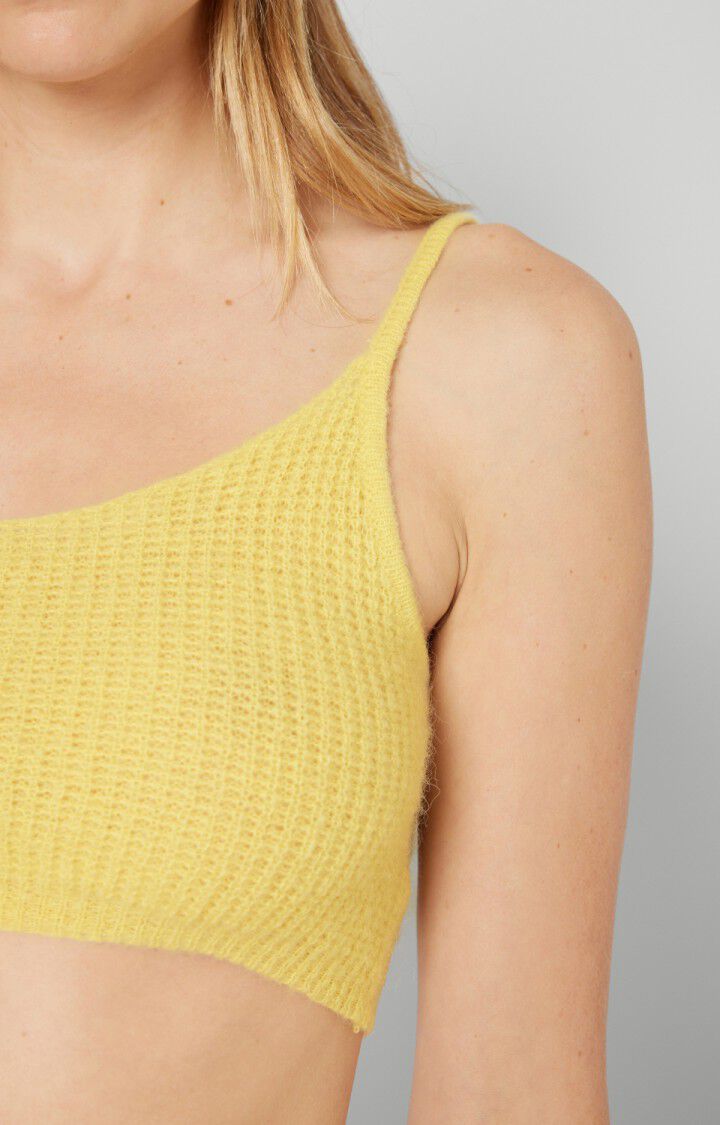 American Vintage Debardeur Femme Omobay - BLOND Fines Bretelles Jaune - H21