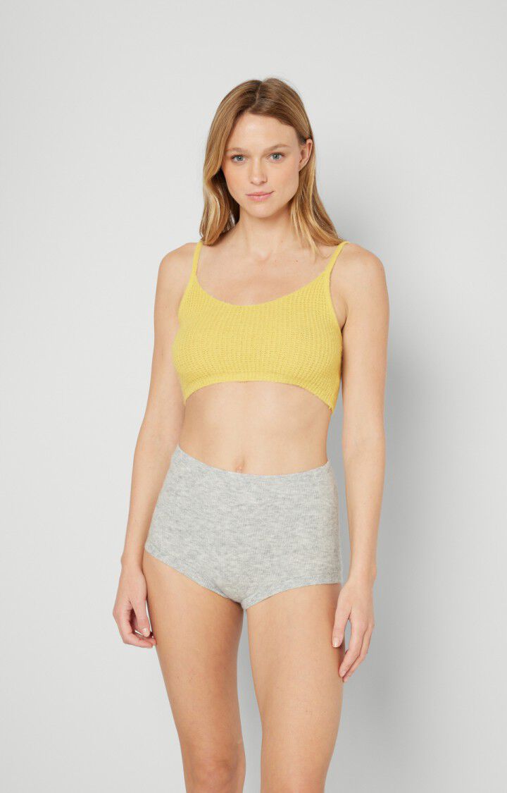 american vintage Debardeur femme Omobay - BLOND Fines bretelles Jaune - H21