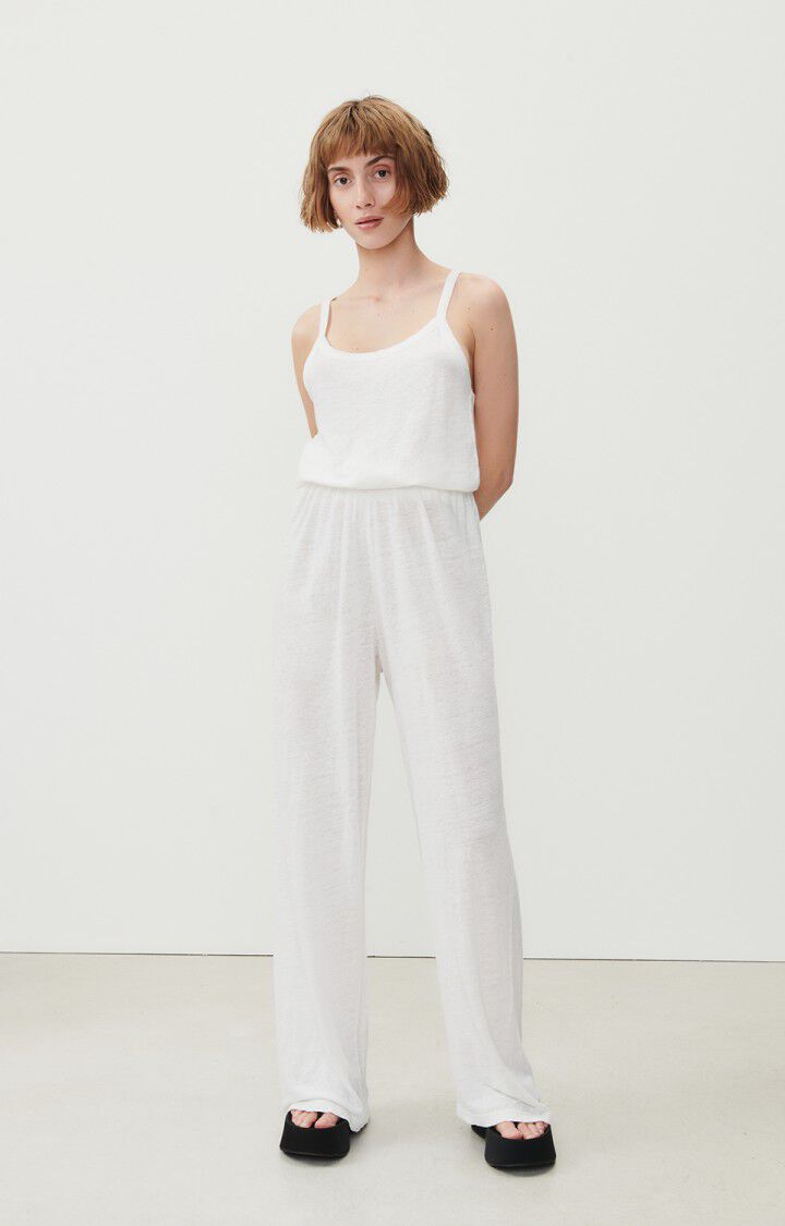 American Vintage Débardeur Femme Pobsbury - BLANC 0 Fines Bretelles Blanc - E24