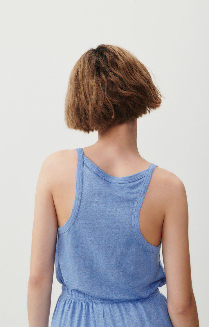 American Vintage Débardeur Femme Pobsbury - BLEU CIEL 0 Fines Bretelles Bleu - E23