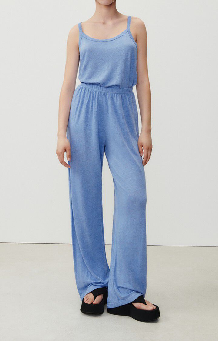 American Vintage Débardeur Femme Pobsbury - BLEU CIEL 0 Fines Bretelles Bleu - E23