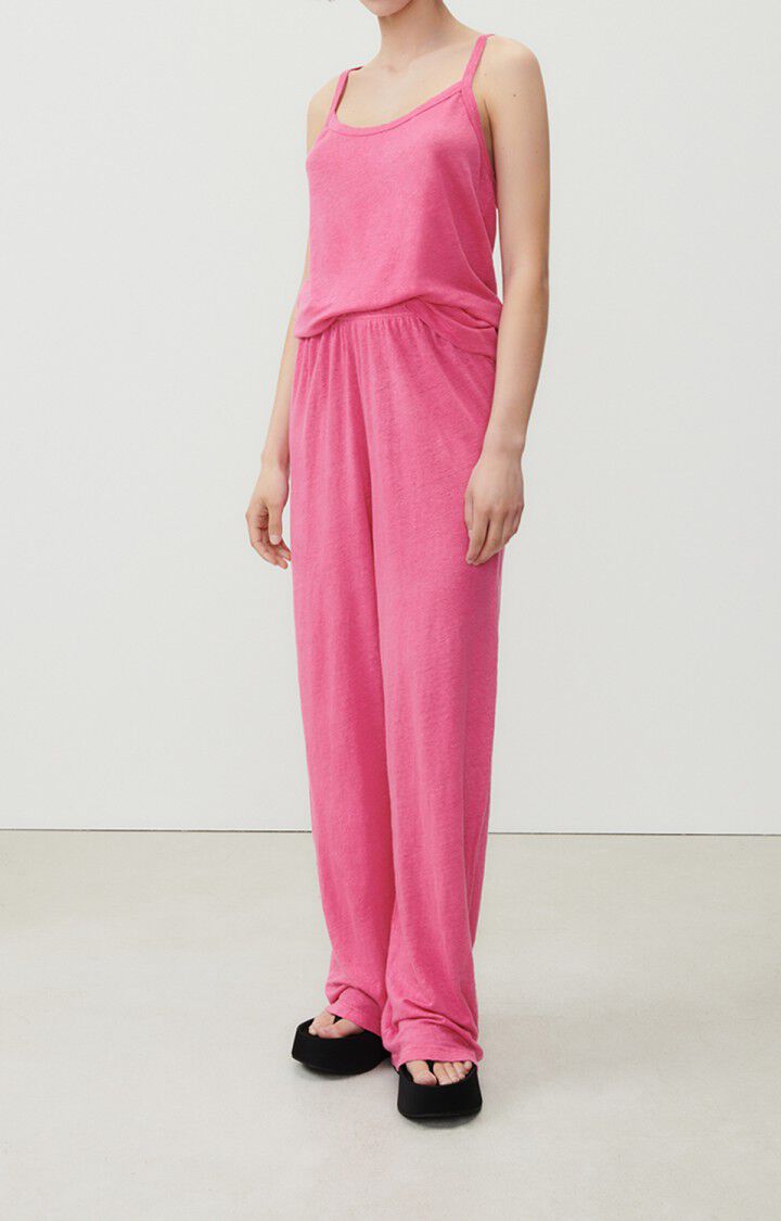 American Vintage Débardeur Femme Pobsbury - MAGENTA 0 Fines Bretelles Rose - E23