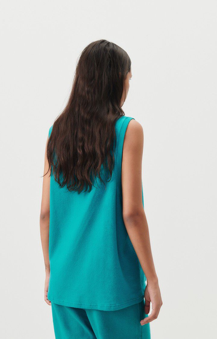 American Vintage Débardeur Femme Rullow - VERT CANARD 0 Sans Manches Bleu - H23