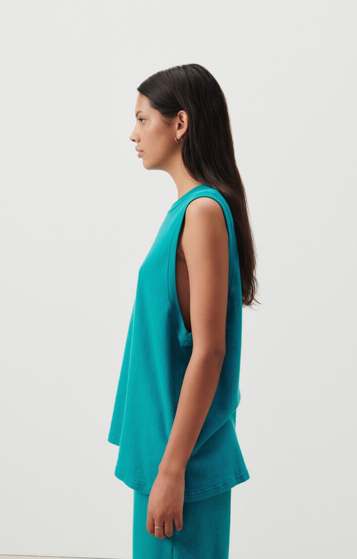 American Vintage Débardeur Femme Rullow - VERT CANARD 0 Sans Manches Bleu - H23