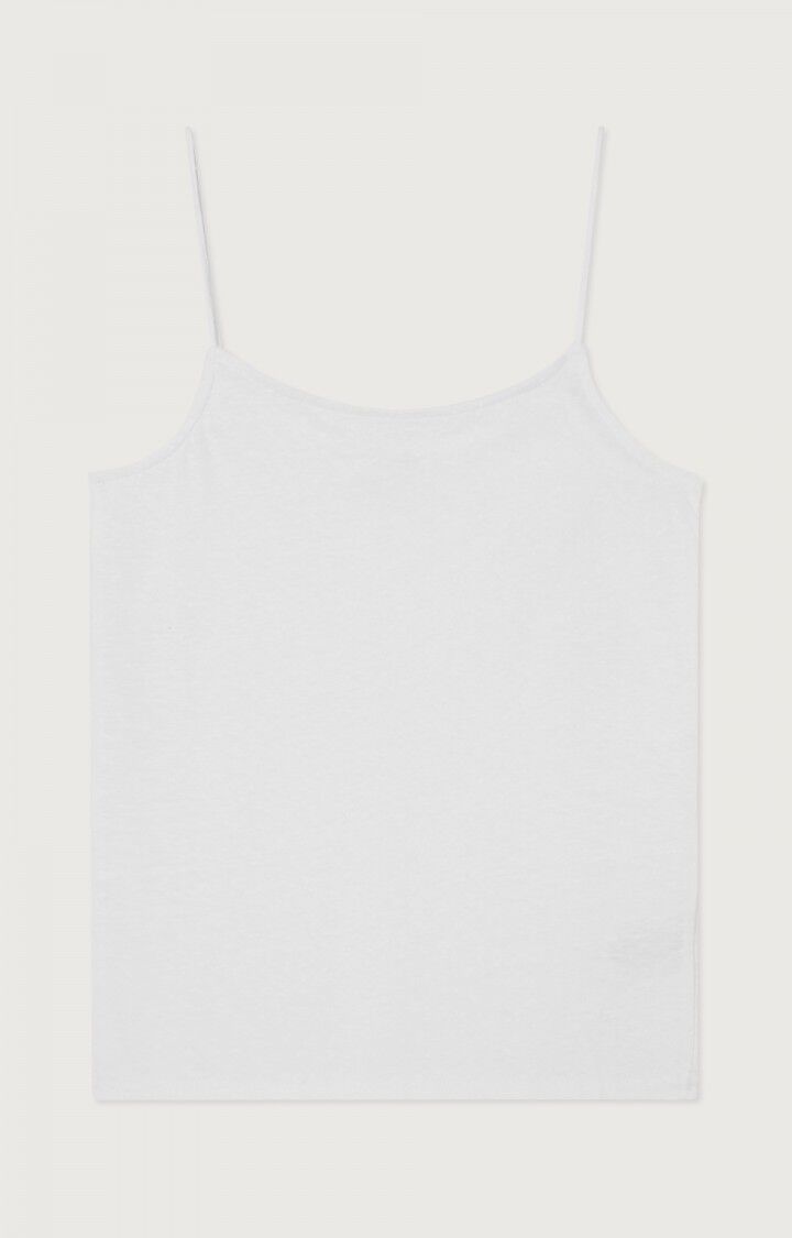 american vintage Débardeur femme Seyes - BLANC Fines bretelles Blanc - E23B