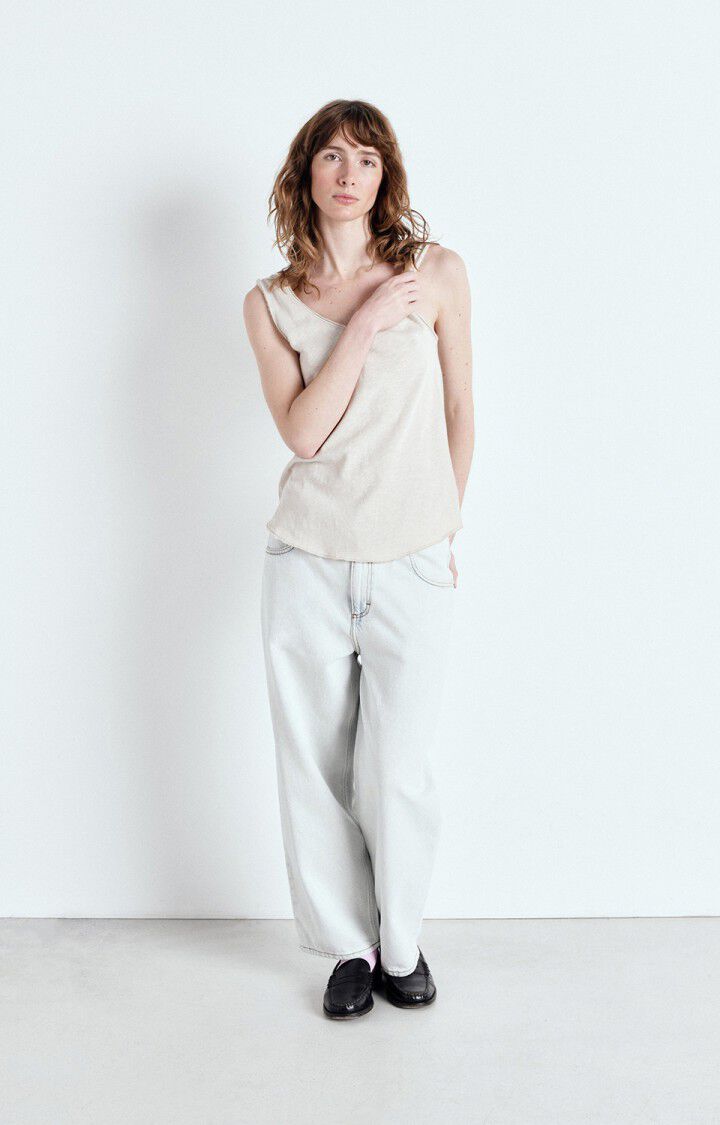 American Vintage Débardeur Femme Sonoma - MASTIC VINTAGE 0 Sans Manches Beige - E25