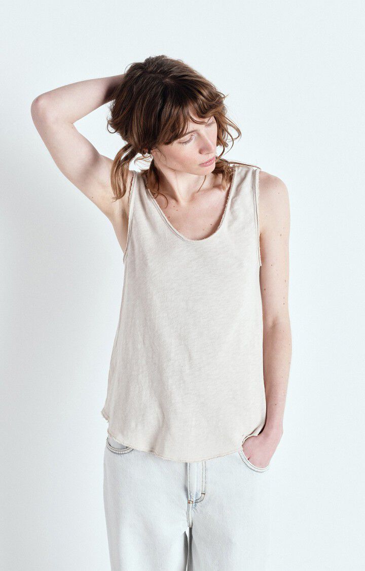 american vintage Débardeur femme Sonoma - MASTIC VINTAGE 0 Sans manches Beige - E25