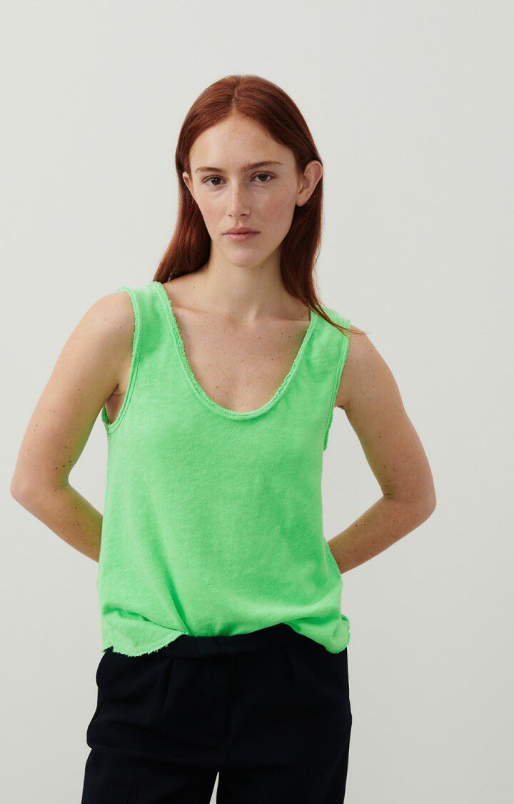 american vintage Débardeur femme Sonoma - PERRUCHE FLUO 0 Sans manches Vert - E24