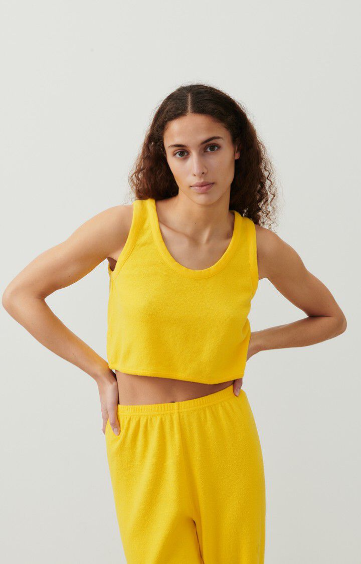 american vintage Débardeur femme Sotto - POLLEN 0 Sans manches Jaune - E24