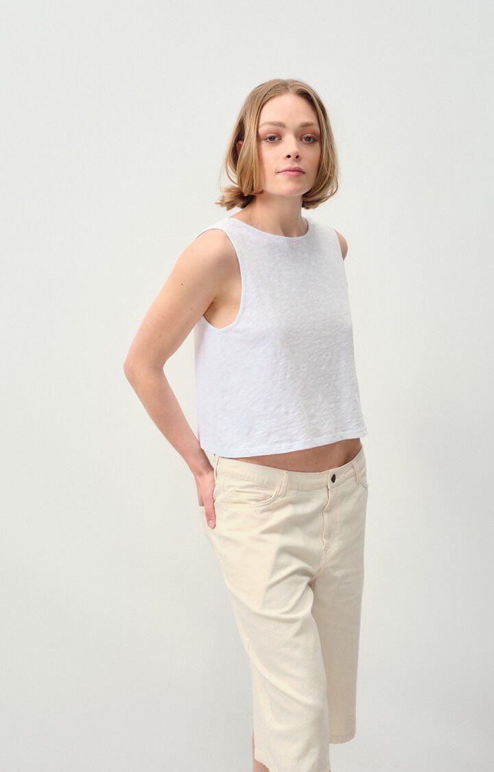 american vintage Débardeur femme Sully - BLANC 0 Sans manches Blanc - E24