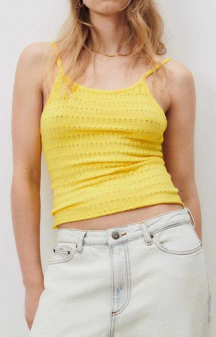 american vintage Débardeur femme Tawabay - ACIDE 0 Fines bretelles Jaune - E23