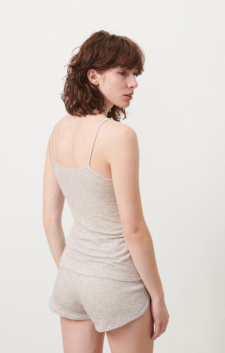 American Vintage Débardeur Femme Vediny - GRIS CLAIR CHINE 0 Fines Bretelles Gris - E24