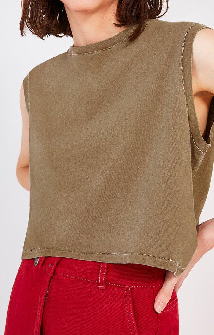 american vintage Debardeur femme Vegiflower - CAMEL Marron - E20