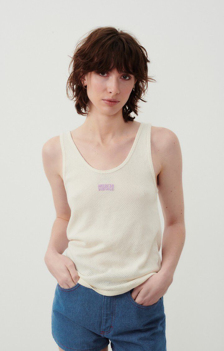 american vintage Débardeur femme Vifabeach - ECRU 0 Sans manches Beige - E24