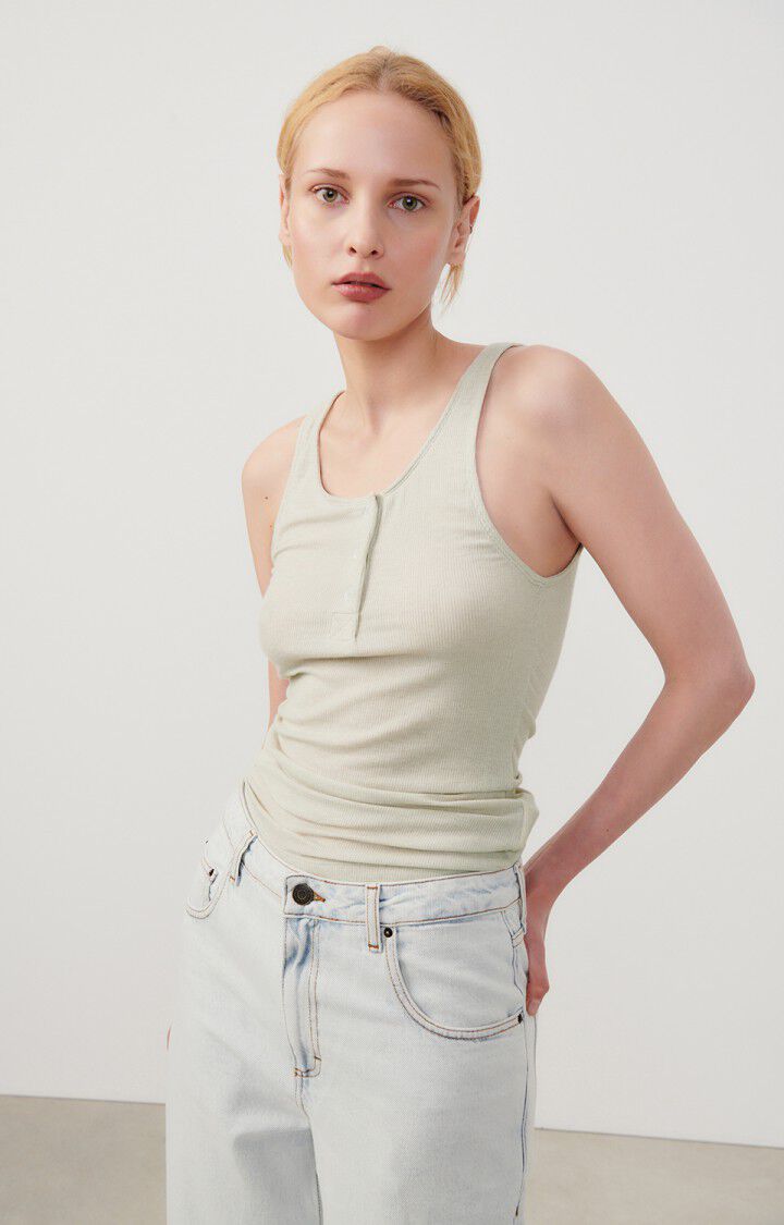 american vintage Débardeur femme Wepy - BRUME CHINE 0 Sans manches Gris - E24