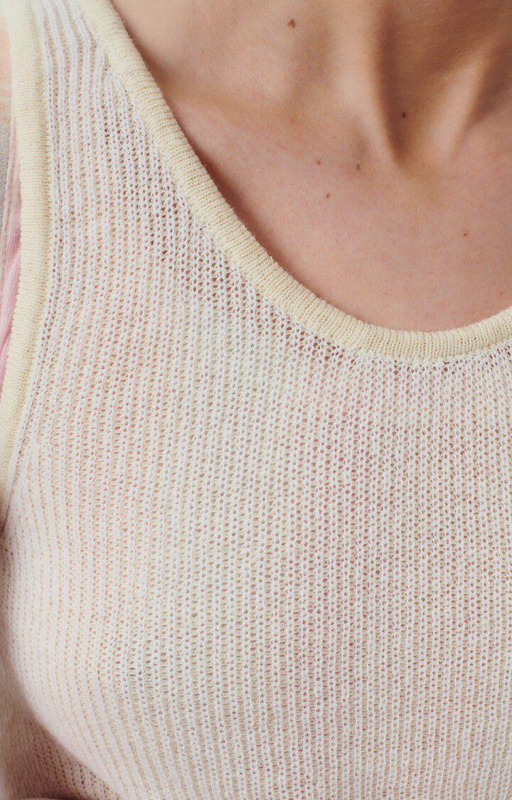 American Vintage Débardeur Femme Yogo - ECRU ET BLANC Sans Manches Beige - E24